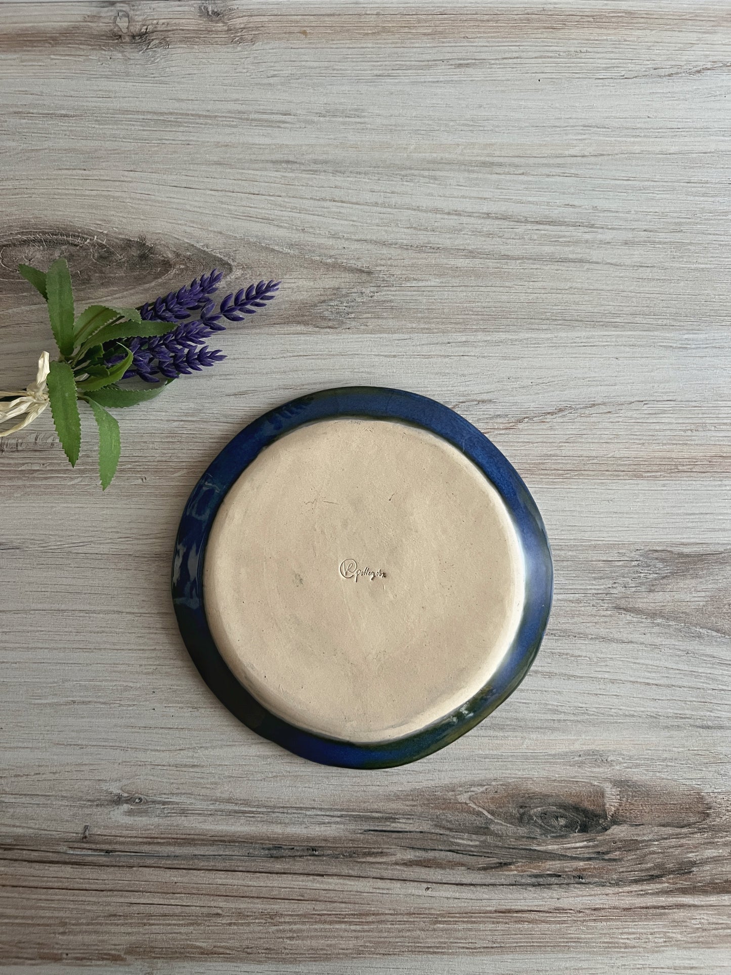 Blue Flower Texture Plate