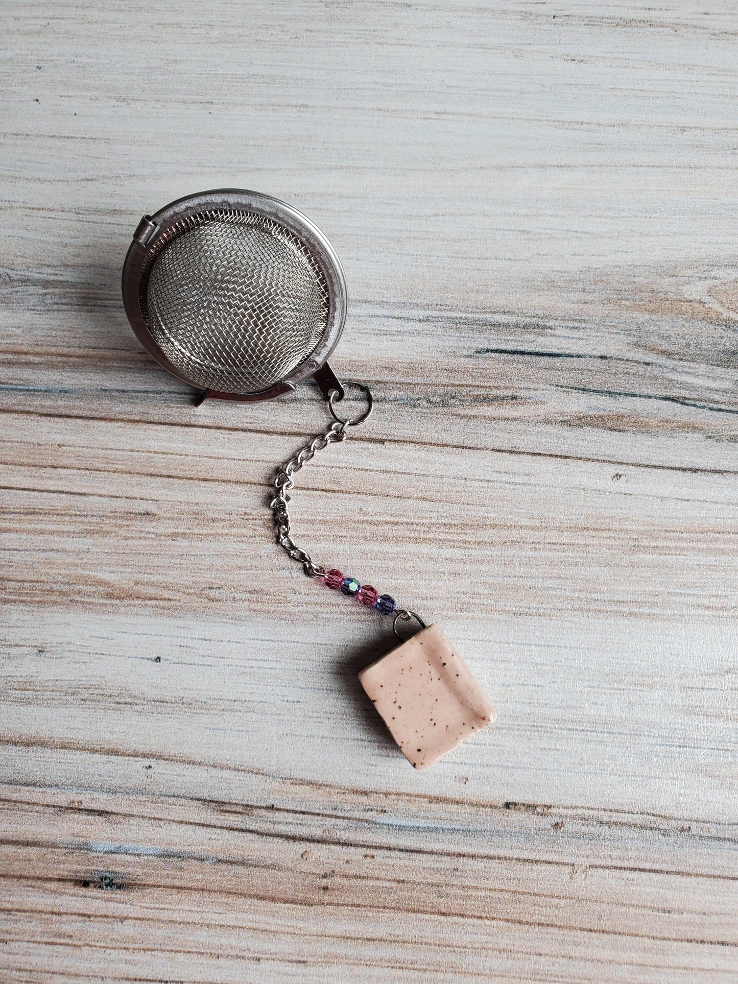 Tea Infuser- Book, Pink with Hearts