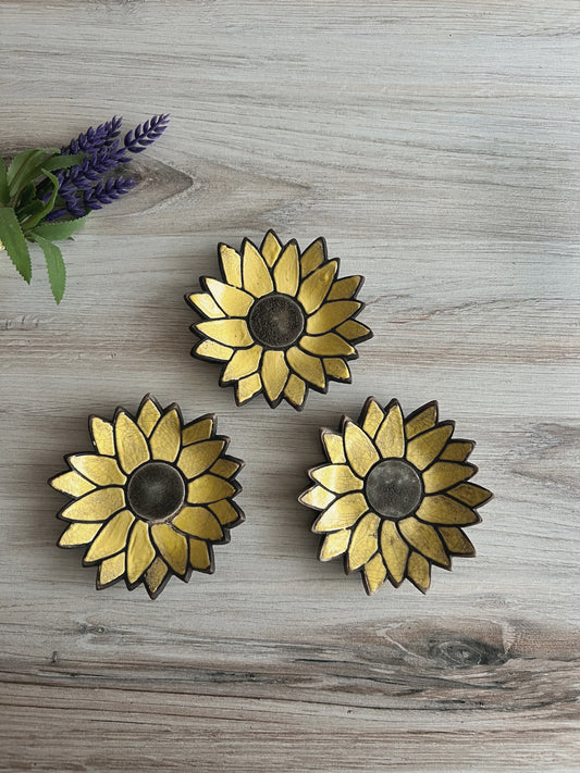 Raku Sunflower Ring Dish
