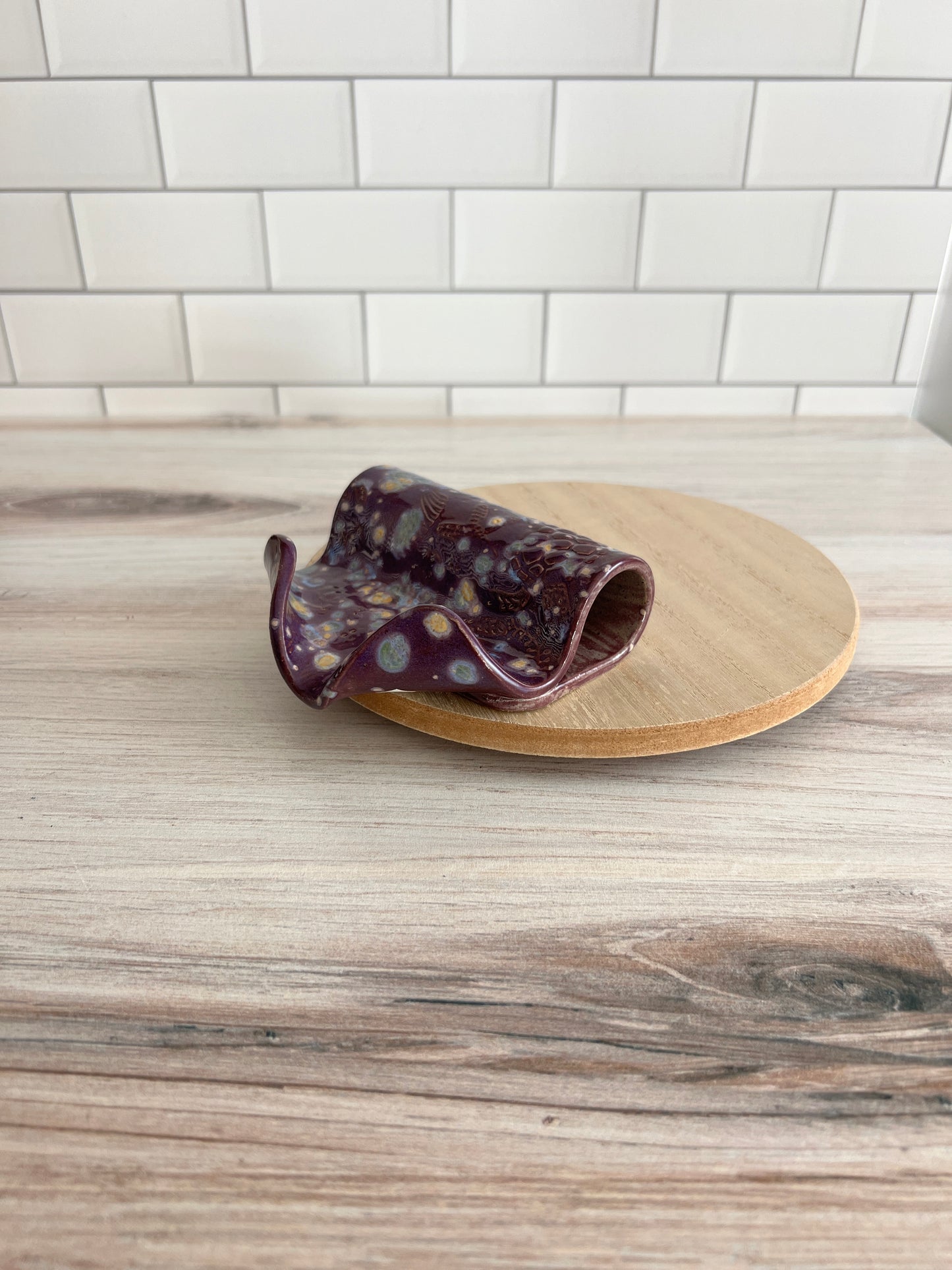 Purple Self-Draining Soap Dish