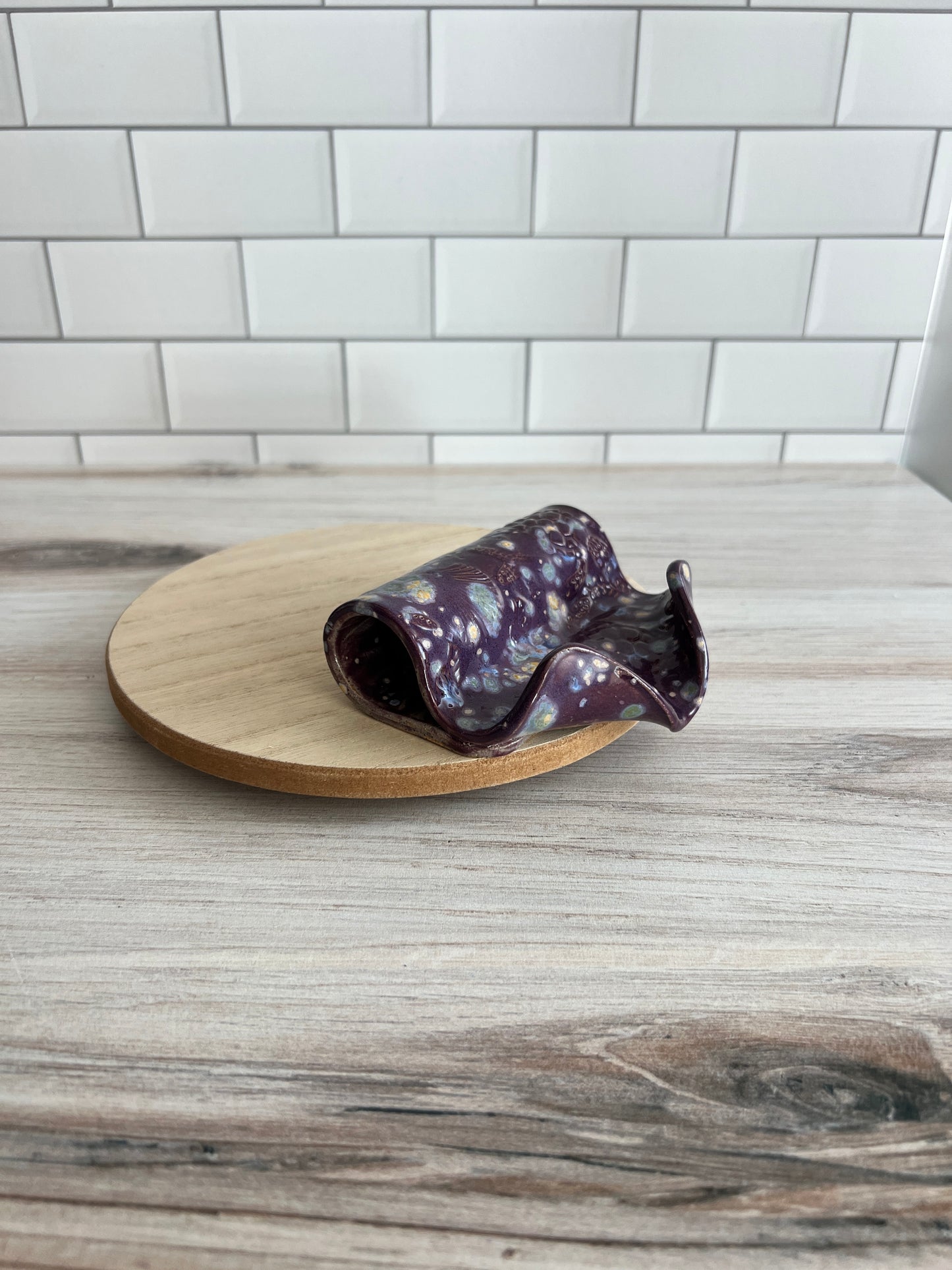 Purple Self-Draining Soap Dish