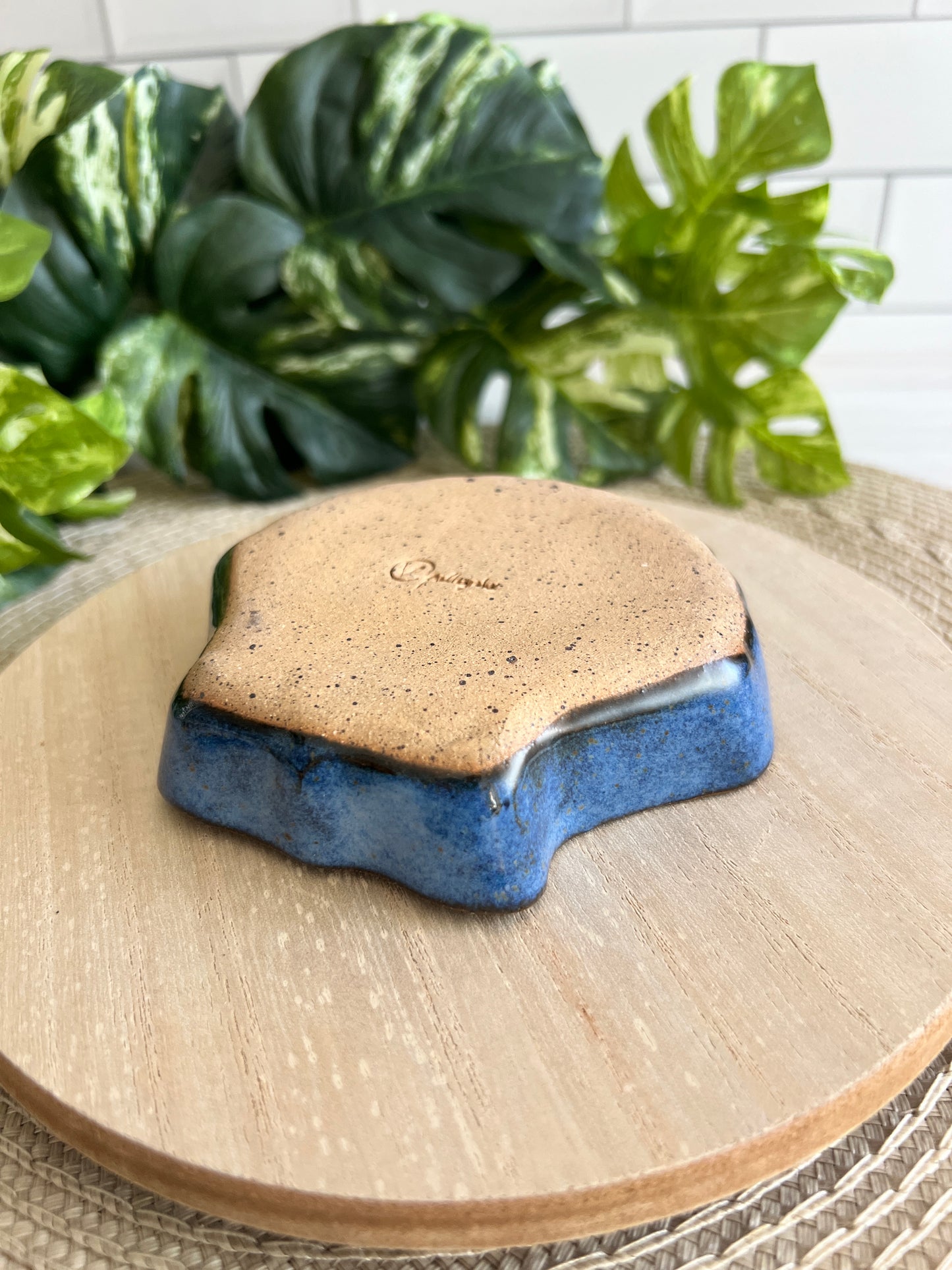Seashell Dish in Dark Blue