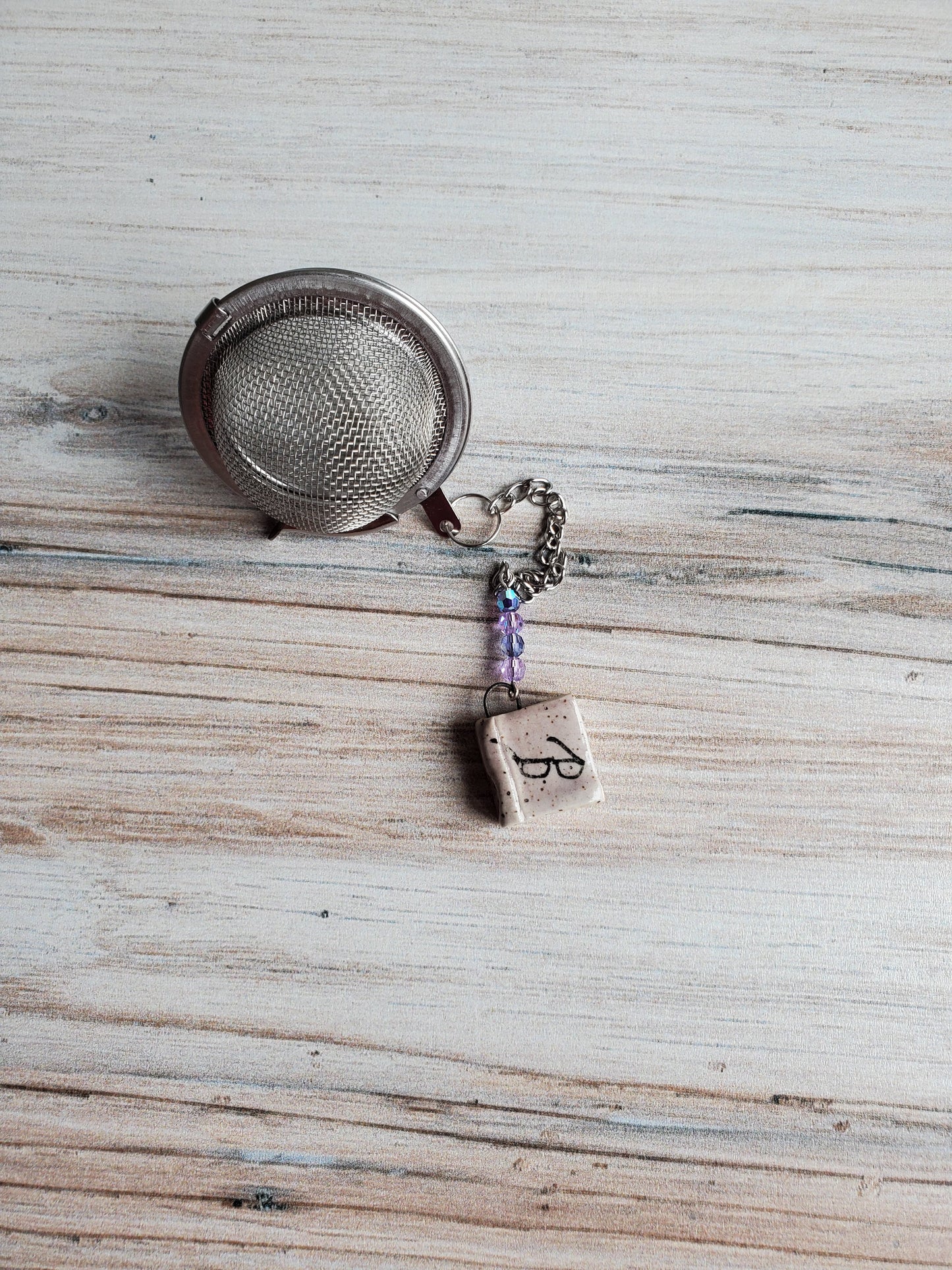 Tea Infuser- Book, Purple with Glasses
